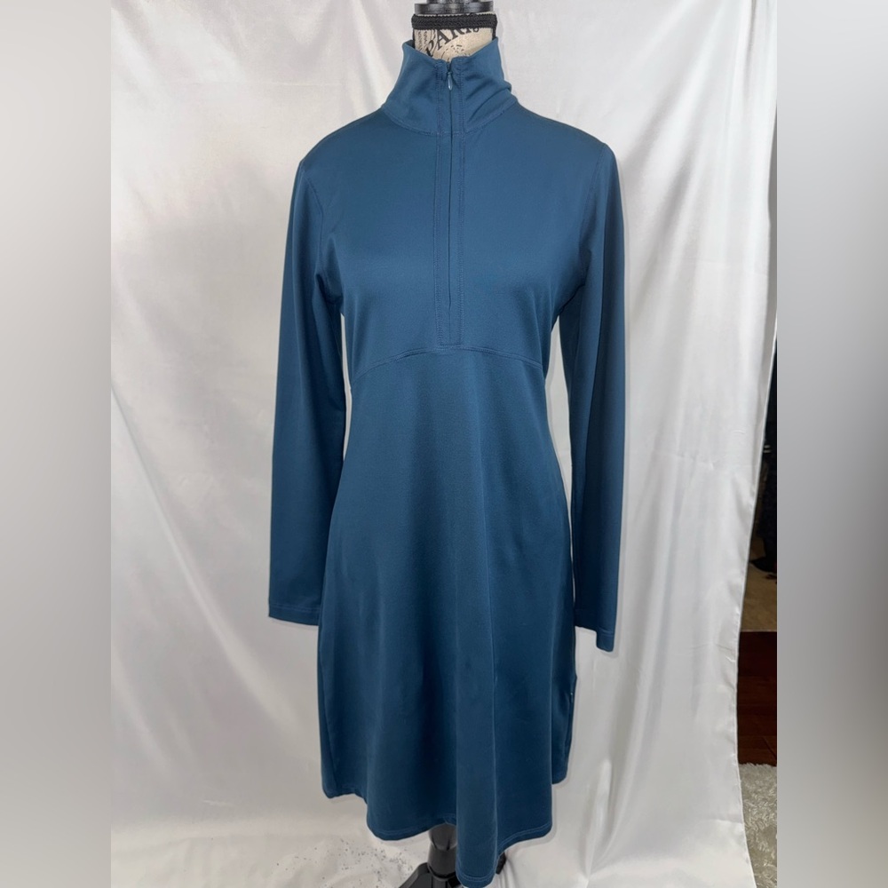 Title Nine Dream Teal Blue Long-Sleeve Dress (v)